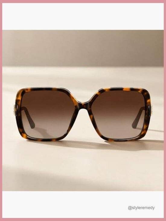 Oversized Retro Square Sunglasses Polarized Lenses Metal Temple main image 6